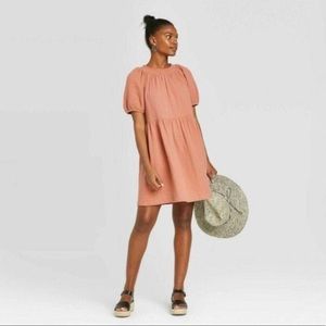 🌻Universal Thread Puff Sleeve Smocked Gauze Tiered Babydoll Dress